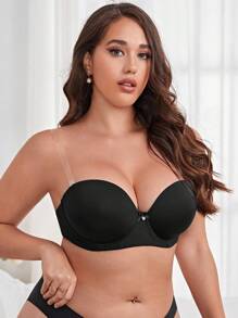 Plus Rhinestone Detail Underwire Bra