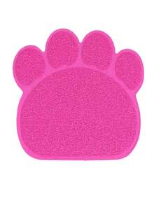 1pc Paw Shaped Cat Litter Mat, Multifunction Hot Pink Cat Litter Mat For Cat, Dog For Cleaning - Hot Pink - View 4