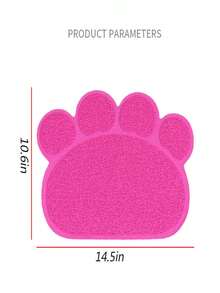 1 pieza pata en forma de Cama de arena para gatos rosa caliente anti deslizante Alfombra para gatos para de mascota para limpieza - Rosa Fucsia - Ver 2