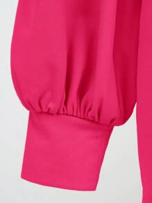 Hauture 分裂袖斜擺連身褲 - 玫紅色 - 查看 8