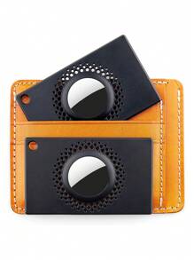 1pc Anti-Lost Plastic Wallet Case Compatible With Airtag - Black - View 1