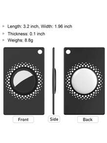1pc Anti-Lost Plastic Wallet Case Compatible With Airtag - Black - View 2