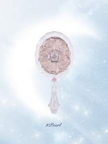 Flower Knows 化妆镜，月光美人鱼手镜珍珠化妆镜梳妆镜便携式美容镜，适用于家庭、梳妆镜、客厅、卧室、浴室、家居装饰、旅行用品、婚礼、派对、生日、送给男士、妈妈、爸爸、最好的朋友、老师的礼物、新年、配饰、有趣的礼物 - 月光白 - 查看 3