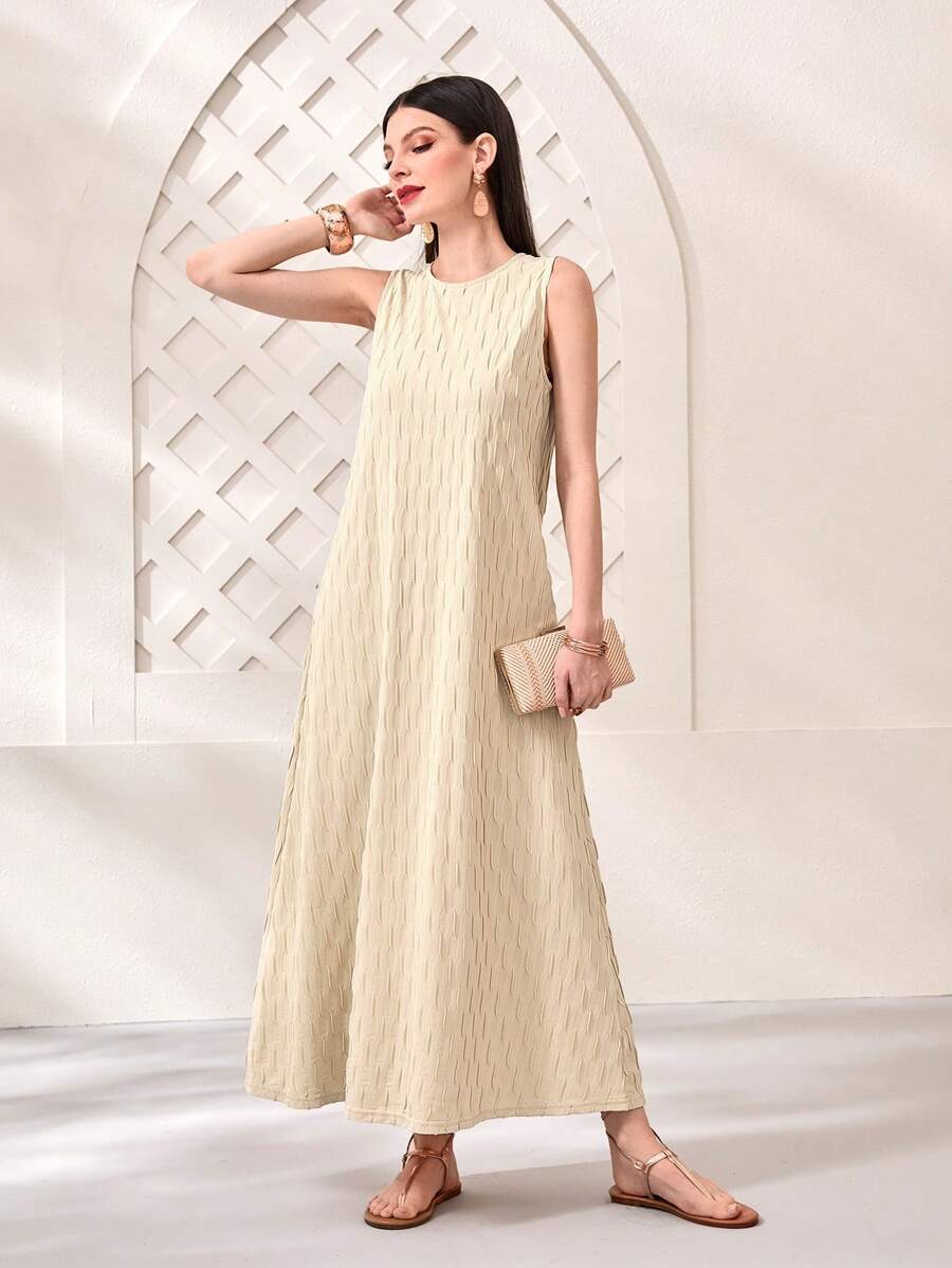 Mulvari Solid Tank Dress - Khaki - View 1