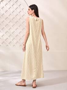 Mulvari Solid Tank Dress - Khaki - View 2