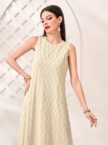 Mulvari Solid Tank Dress - Khaki - View 4