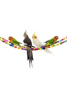 1入組串珠DIY梯繩鸚鵡訓練玩具 - 彩色 - 查看 3