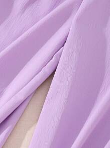 SHEIN 女孩紋理質感背心上衣和闊腿褲和組合包 - 淡紫色 - 查看 6