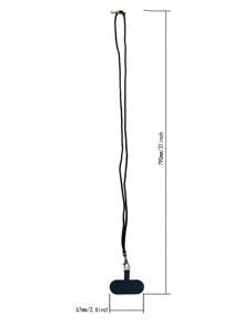 Solid Color Phone Lanyard With Connecting Card - Black - View 3