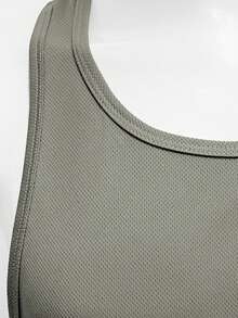 Manfinity Sport Corelite Hombres Top tank deportivo con estampado de letra de espalda nadadora - Caqui - Ver 3