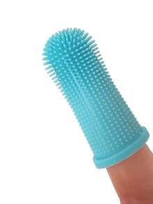 1pc Silicone Pet Finger Toothbrush - Cadet Blue - View 2