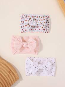3pcs Baby Flower & Pumpkin Pattern Bow Decor Hair Band For All Seasons - Multicolor - View 2