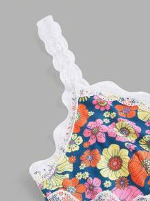 Whitebread Áo khoác và áo lót dành cho xe tăng nữ Tương phản ren Hoa Tất cả trên in Boho - Nhiều màu - Xem 3