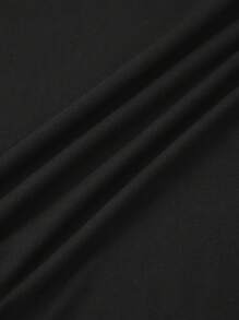 Manfinity Homme Men Letter Graphic Curved Hem Tee - Black - View 8