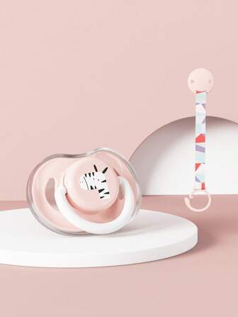 1入組嬰兒卡通動物圖案矽膠安撫奶嘴