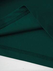 Áo thun Plus size Hoa Lá thư Giải trí - Màu xanh lá cây đậm - Xem 3