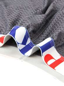 Men Letter Tape Waist Boxer Brief - Grey - View 5