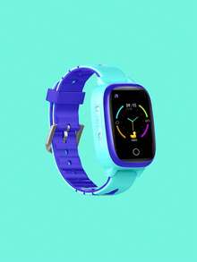 1pc Kids Pink Silicone Strap Date Calendars Alarm Stopwatch Square Dial Smart Watch, For Daily Decoration - Blue - View 1