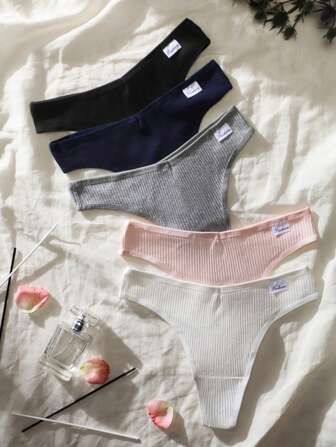 Snug Zone 5 条装 字母拼接性感丁字裤