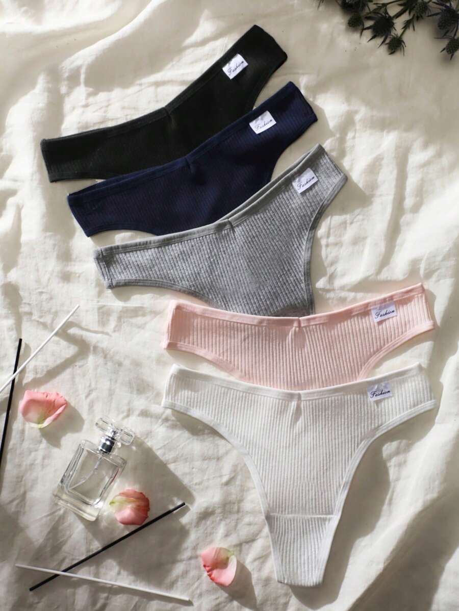 Snug Zone 5 条装 字母拼接性感丁字裤