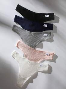 Snug Zone 5 条装 字母拼接性感丁字裤