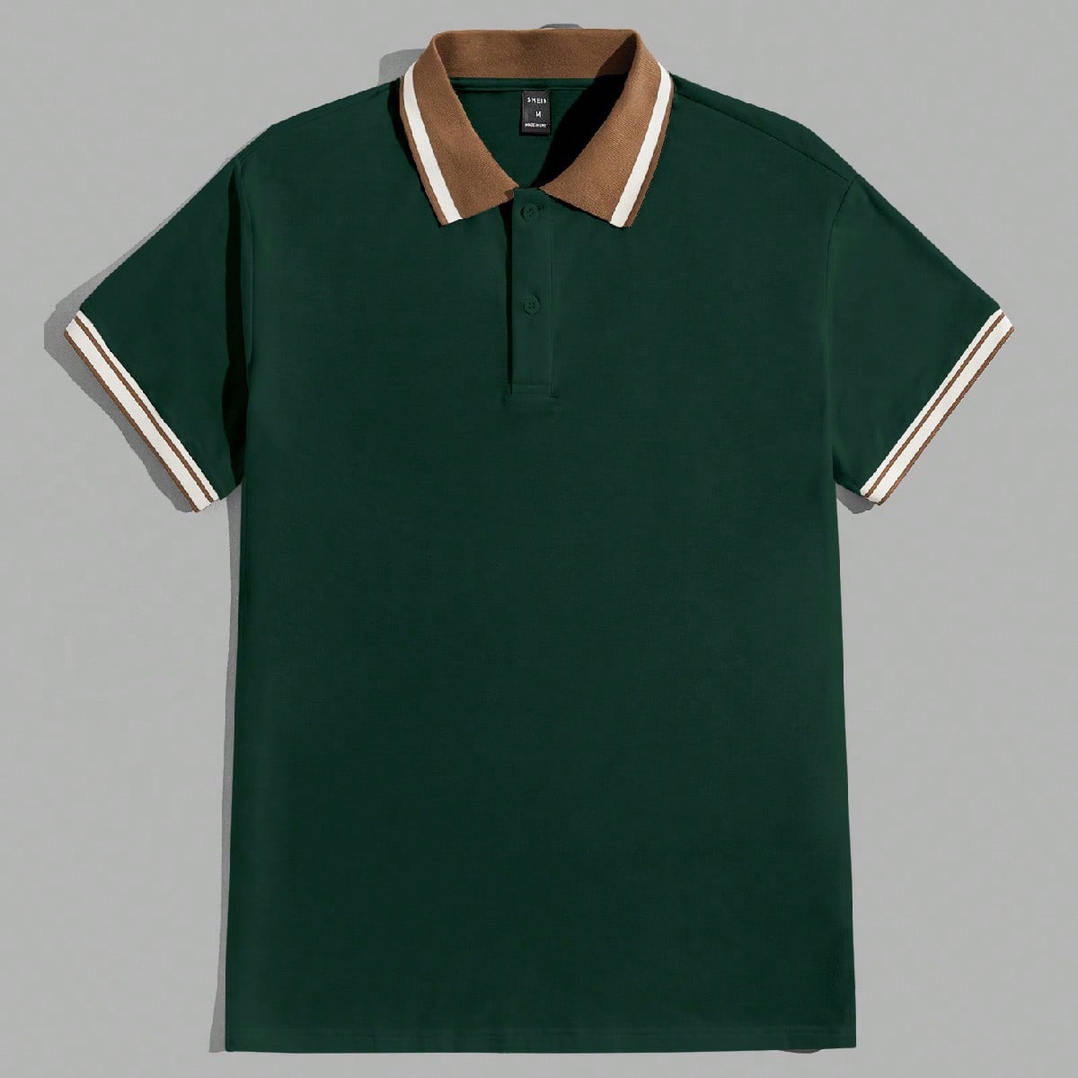 Camisa polo con ribete a rayas para hombre, cosas de pareja