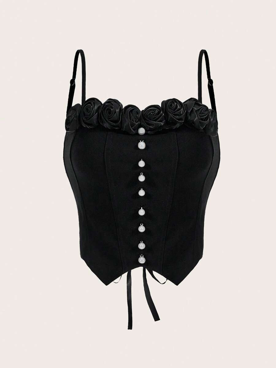 GENKIRA Áo khoác và áo lót dành cho xe tăng nữ Bất đối xứng Ren lên màu trơn Buổi tiệc - màu đen - Xem 1