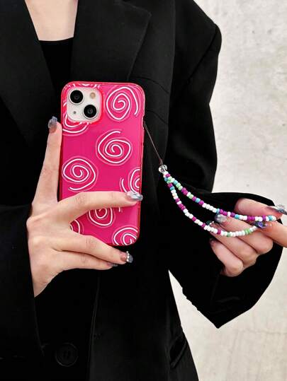 Funda para móvil espiral con estampado con tira cuenta