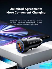 Cargador de coche USB C de Essager, carga rápida QC 4.0 PD3.0 de 45W, cargador de teléfono móvil tipo C compatible con iPhone 14 13 12