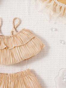 Bộ đồ Em bé Xù màu trơn - Màu Khaki - Xem 6