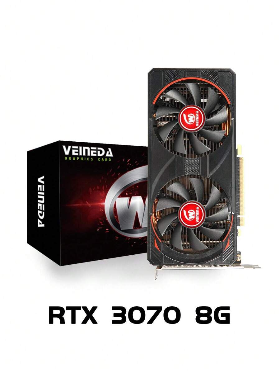 Veineda Geforce Rtx 3070 8gb Nvidia 熱愛者級顯示卡,256位gddr6,配備rtx3070 Gpu和pcie 4.0,適用於桌上型電腦遊戲 - 黑色 - 查看 1
