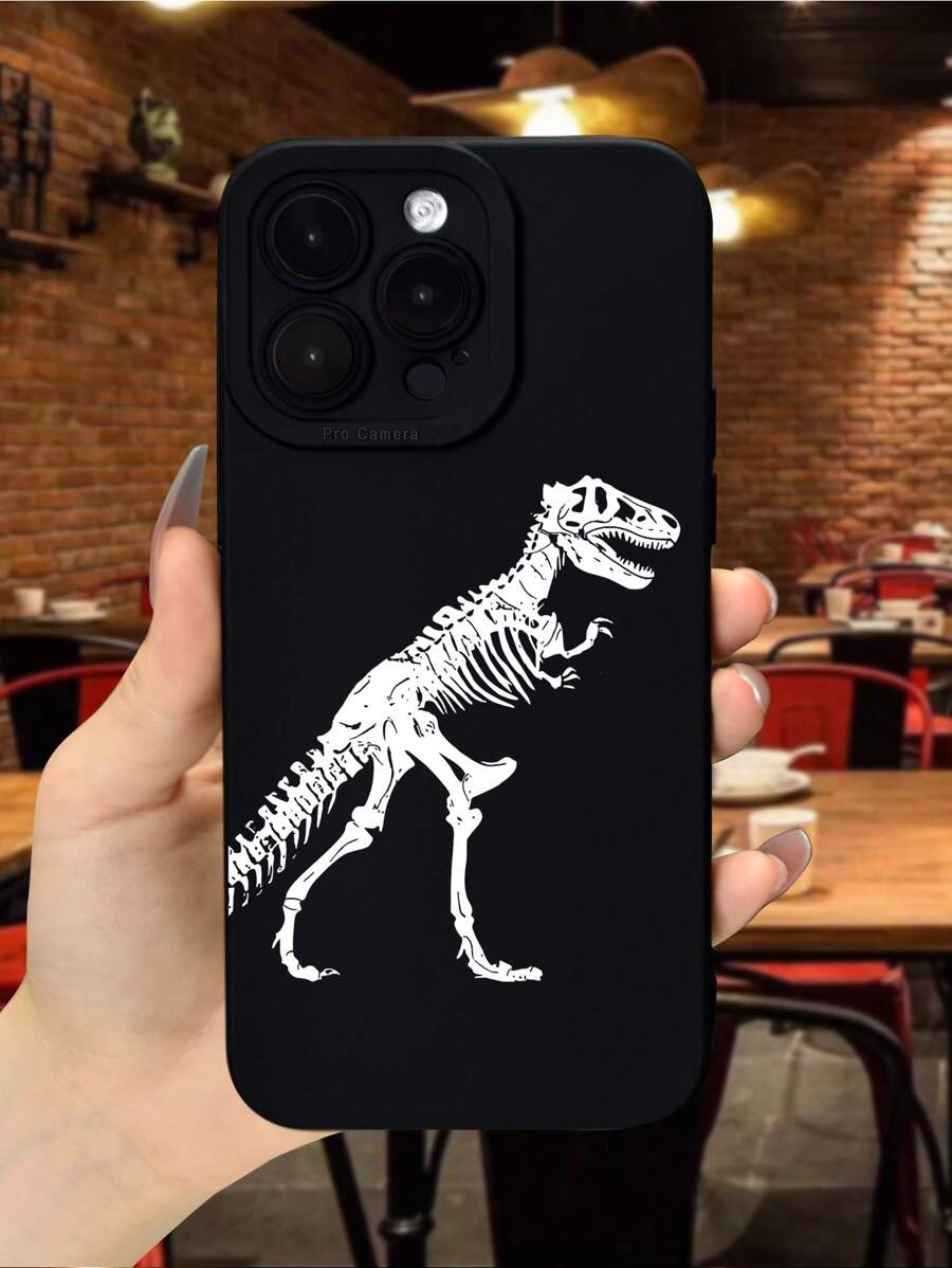 Custodia per telefono con motivo dinosauro - Bianco e nero - Visualizzare 1