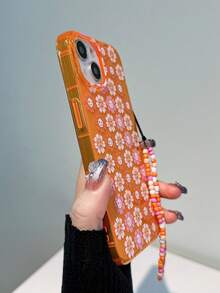 Sun Flower  emoji Anti-fall phone case with lanyard bead chain - Multicolor - View 3