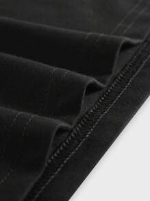 ROMWE MEN Street Life Nam Bông Slogan Con số & Đồ họa hành tinh Áo thun - màu đen - Xem 3