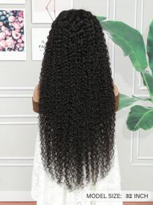 13x4 Jerry Curly Lace Front Wig Human Hair 30-36 Inch Transparent Lace Frontal Wig 150%-200% Density Natural Color Pre Plucked Natural Hairline Melted Lace Soft Bouncy Defined Curls Seamless Blend Perfect For Birthday Party Date Vacation Daily Wear - S1 - View 2