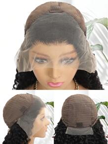 13x4 Jerry Curly Lace Front Wig Human Hair 30-36 Inch Transparent Lace Frontal Wig 150%-200% Density Natural Color Pre Plucked Natural Hairline Melted Lace Soft Bouncy Defined Curls Seamless Blend Perfect For Birthday Party Date Vacation Daily Wear - S1 - View 6