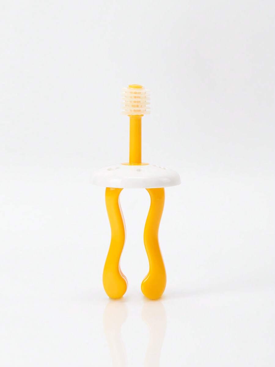 meomill 1pc Baby Yellow 360-degree Anti Jamming Throat Toothbrush - Orange - View 1