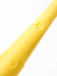 meomill 1pc Baby Yellow Star & Moon Embossed Three Sided Brush Head Toothbrush - Green - View 5