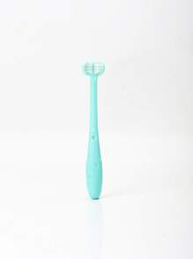 meomill 1pc Baby Blue Star & Moon Embossed Three Sided Brush Head Toothbrush - Blue - View 1