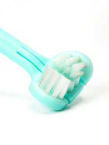 meomill 1pc Baby Blue Star & Moon Embossed Three Sided Brush Head Toothbrush - Blue - View 3