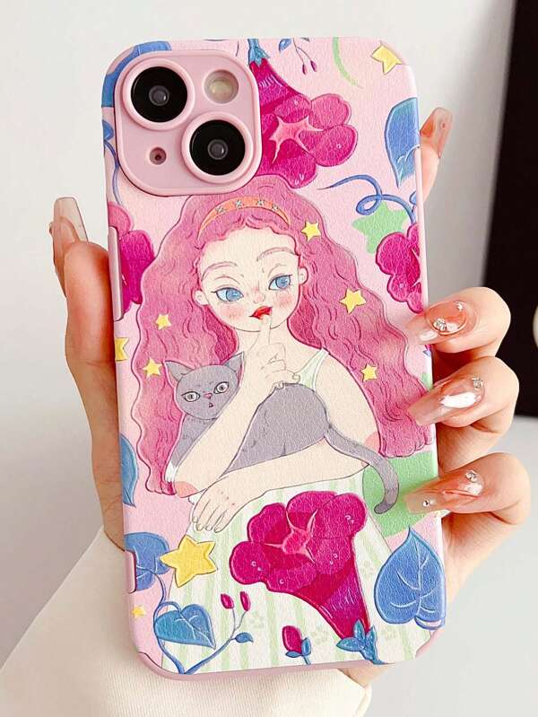 كفر موبايل نمط فتاة رسوم كارتون