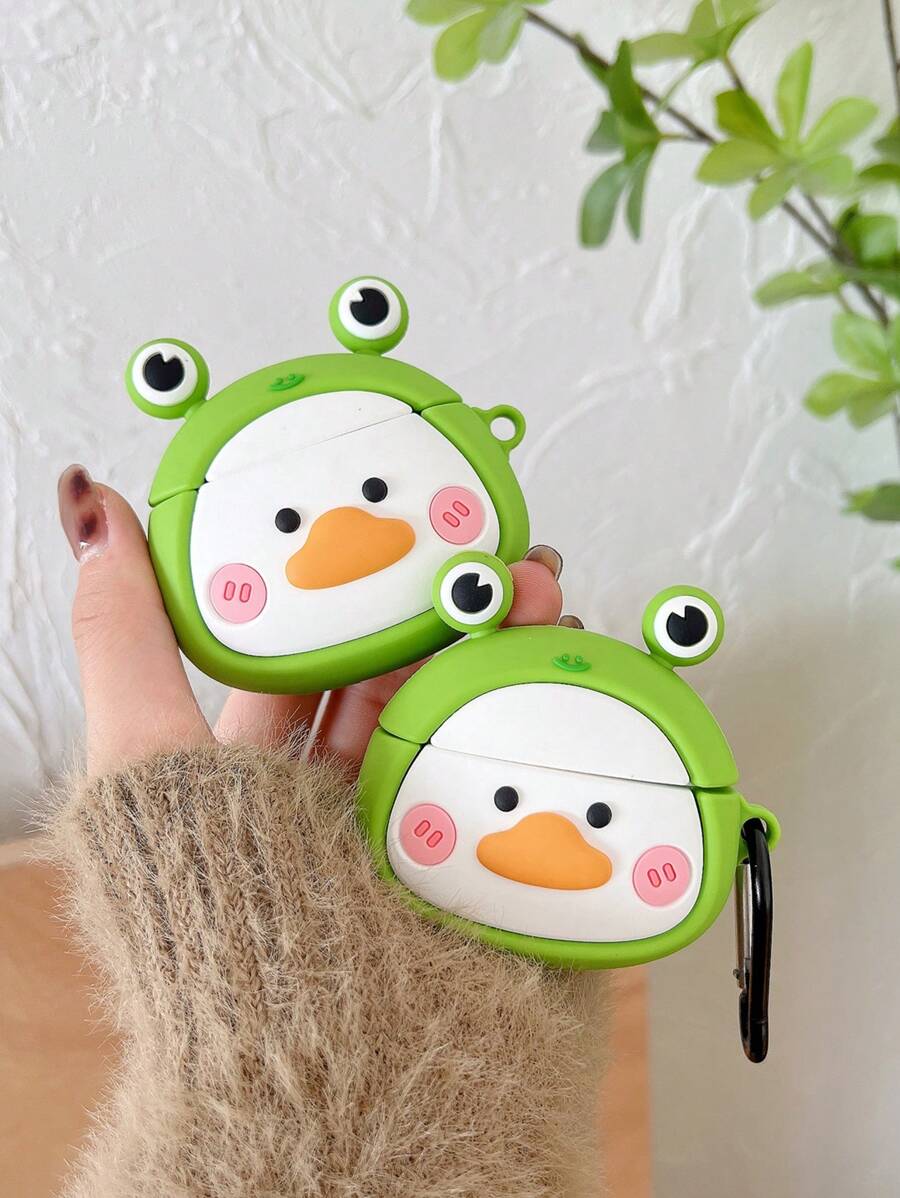 Funda compatible con Airpods de pato de dibujos animados diseño - Multicolor - Ver 1