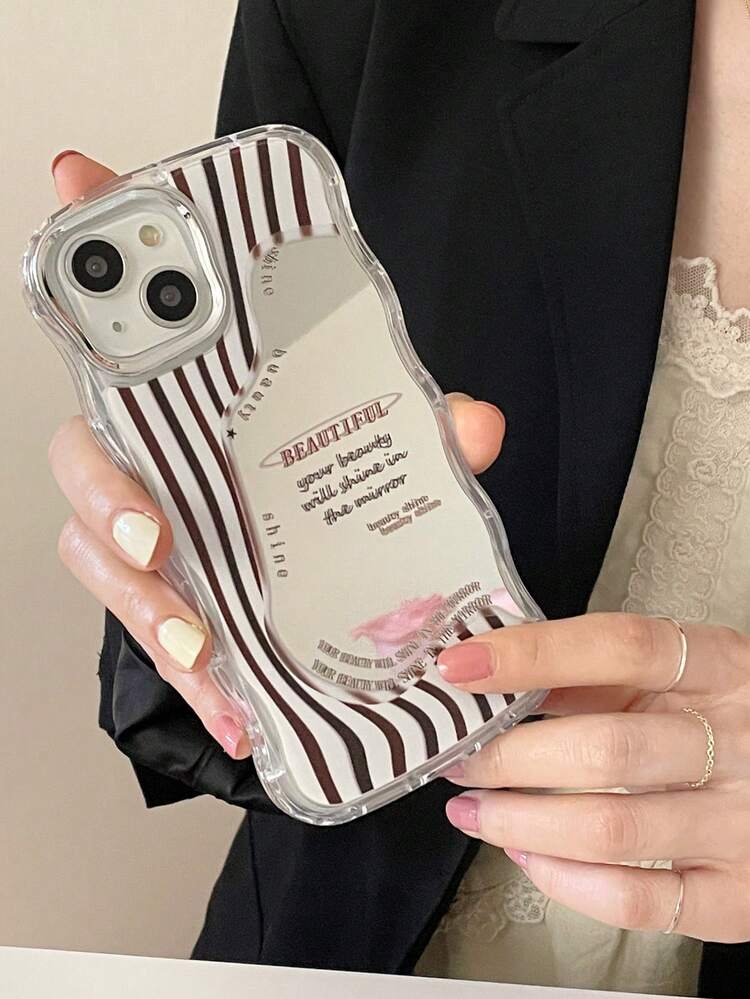 Funda para móvil de rayas - Plateado - Añade 1