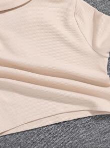 SHEIN Teen Girls Polo Neck Tee & Sweatpants