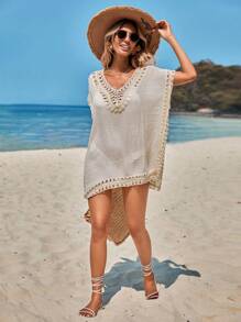 SHEIN Cover up de croché en contraste - Albaricoque - Ver 3