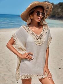 SHEIN Cover up de croché en contraste - Albaricoque - Ver 4