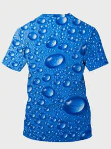 Manfinity LEGND Nam 3D Giọt nước In Áo thun - Màu xanh lam - Xem 2