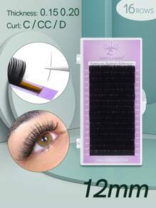 Lông mi giả, Ghép nối mi Tự nhiên C C D Curling Nga Khối lượng 0,15 0,20 Chiều dài 16 hàng Lông mi giả Cụm lông mi để mặc hàng ngày - màu đen - Xem 2