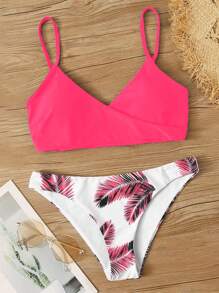 SHEIN Swim Summer Beach Tropical Print Bikini Set - Multicolor - View 1