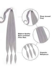 女士長編織馬尾辮接發DIY重複使用馬尾辮髮帶